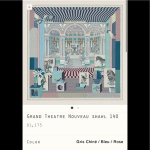 Brand new Hermes 140x140 cashmere/silk shawl in Grand Theater Nouveau.